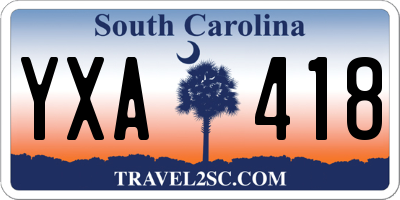 SC license plate YXA418