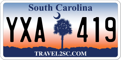 SC license plate YXA419
