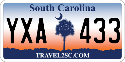 SC license plate YXA433