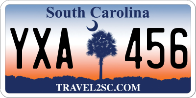 SC license plate YXA456