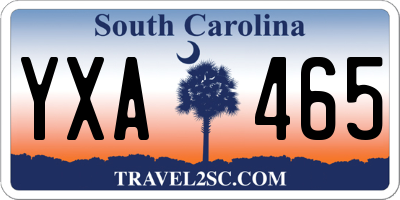 SC license plate YXA465