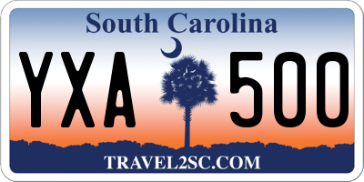 SC license plate YXA500