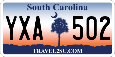 SC license plate YXA502