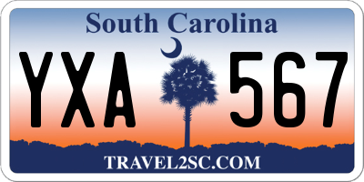 SC license plate YXA567