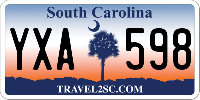 SC license plate YXA598