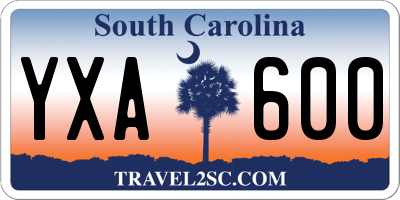 SC license plate YXA600