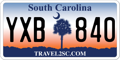 SC license plate YXB840