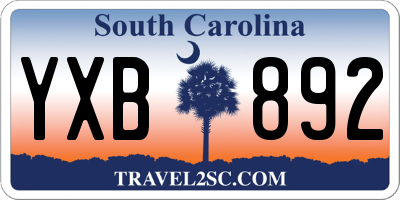 SC license plate YXB892