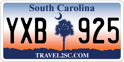SC license plate YXB925