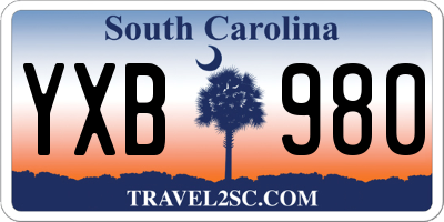 SC license plate YXB980