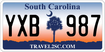 SC license plate YXB987