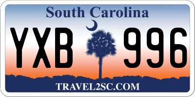 SC license plate YXB996