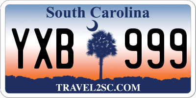 SC license plate YXB999
