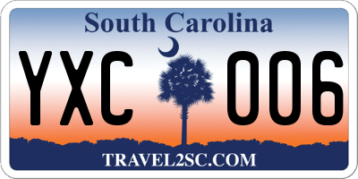 SC license plate YXC006