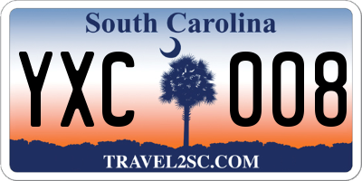SC license plate YXC008
