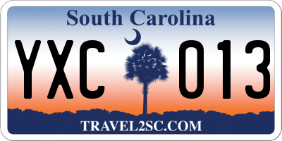 SC license plate YXC013