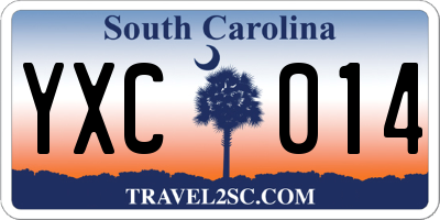 SC license plate YXC014