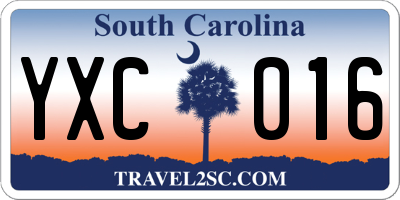 SC license plate YXC016