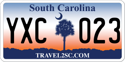 SC license plate YXC023