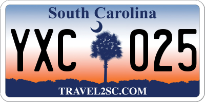 SC license plate YXC025