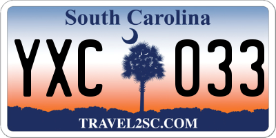 SC license plate YXC033