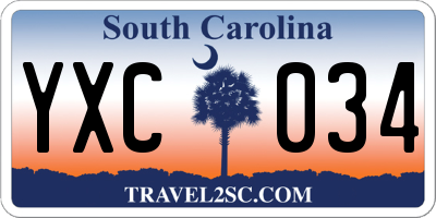 SC license plate YXC034