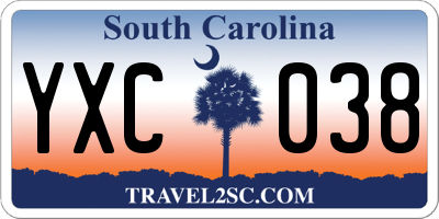 SC license plate YXC038