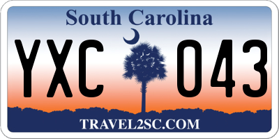 SC license plate YXC043