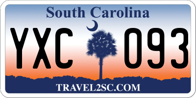 SC license plate YXC093