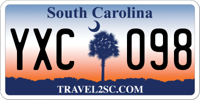 SC license plate YXC098