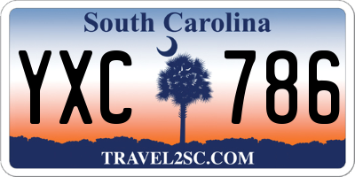 SC license plate YXC786