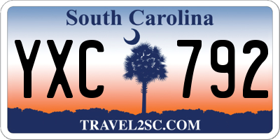 SC license plate YXC792