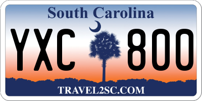 SC license plate YXC800