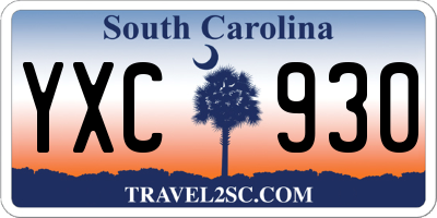 SC license plate YXC930