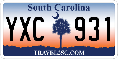 SC license plate YXC931
