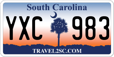 SC license plate YXC983