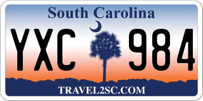 SC license plate YXC984
