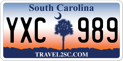 SC license plate YXC989