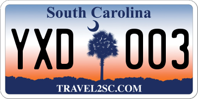SC license plate YXD003