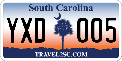 SC license plate YXD005