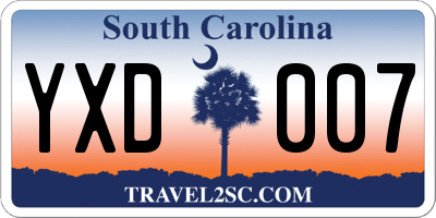SC license plate YXD007