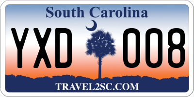 SC license plate YXD008