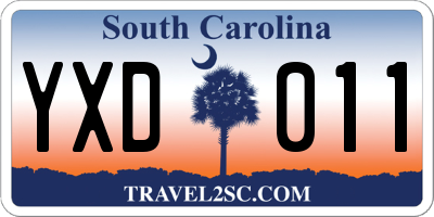 SC license plate YXD011