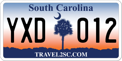 SC license plate YXD012