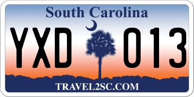 SC license plate YXD013