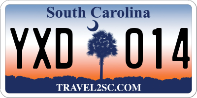 SC license plate YXD014