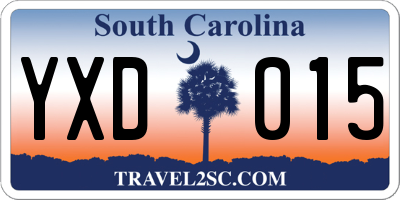 SC license plate YXD015