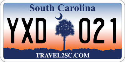 SC license plate YXD021