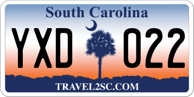 SC license plate YXD022