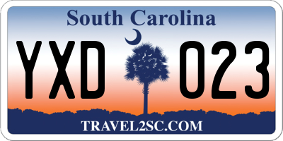 SC license plate YXD023